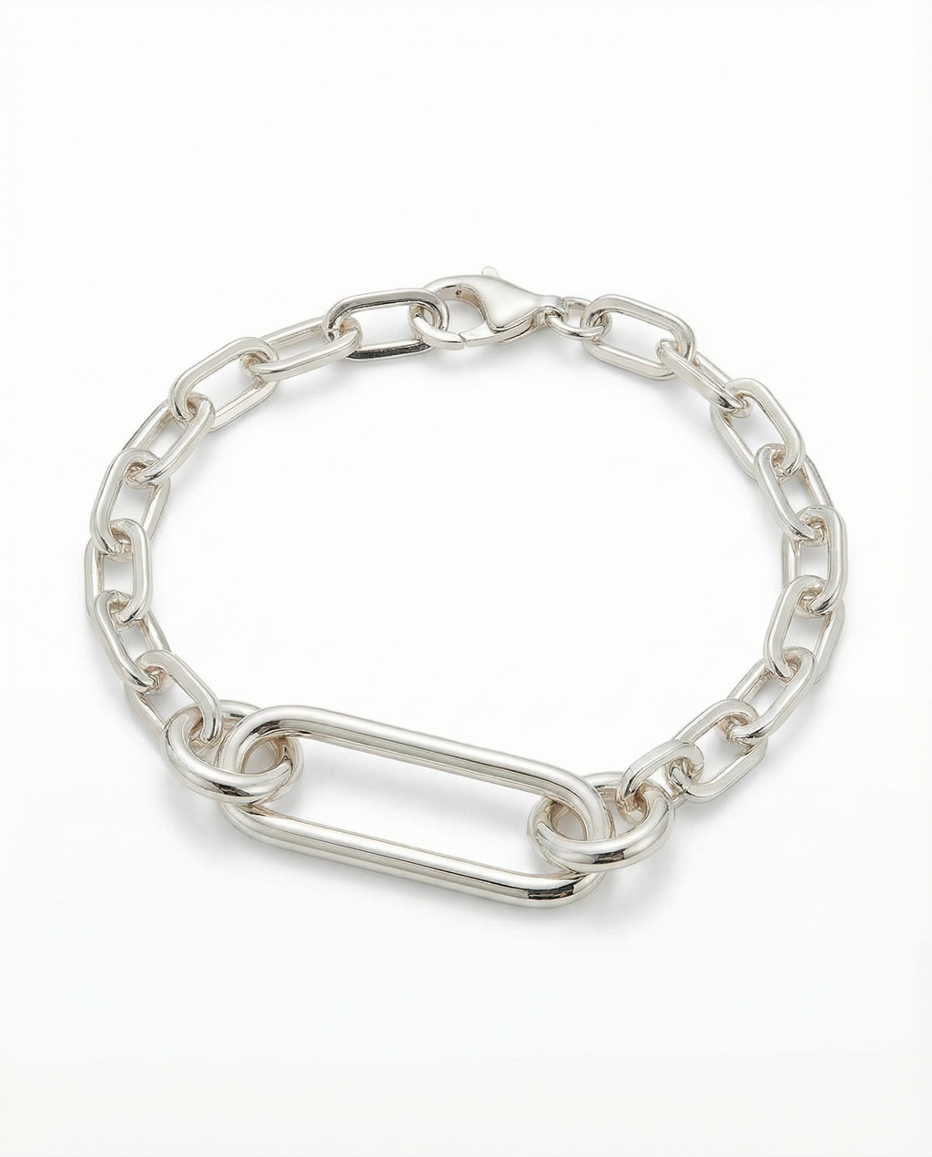 Round sterling silver bracelet