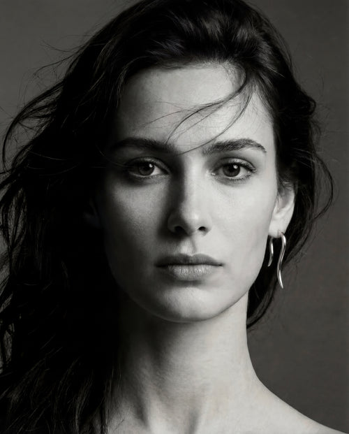 Fluid  sterling silver earring