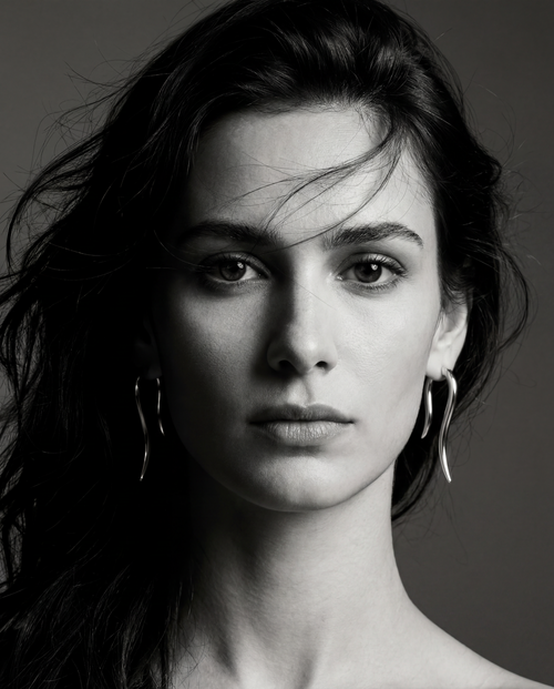 Fluid  sterling silver earring