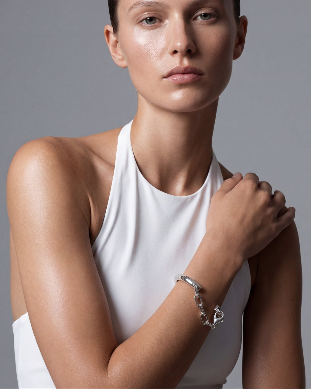 Chain sterling silver cuff